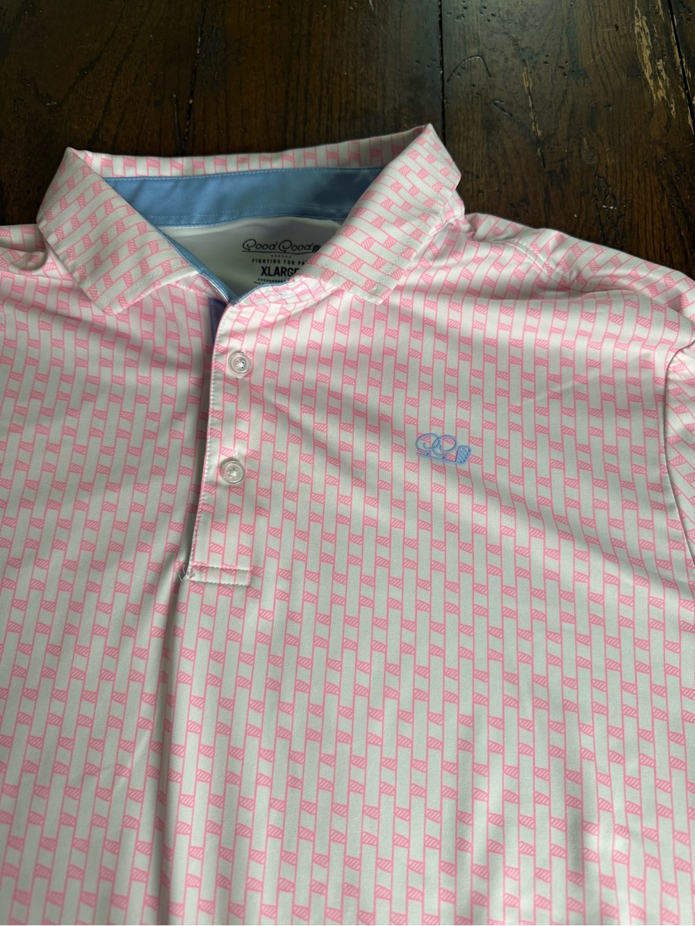 Good Good Golf All Over Print  Pink Polo Shirt - Men XL